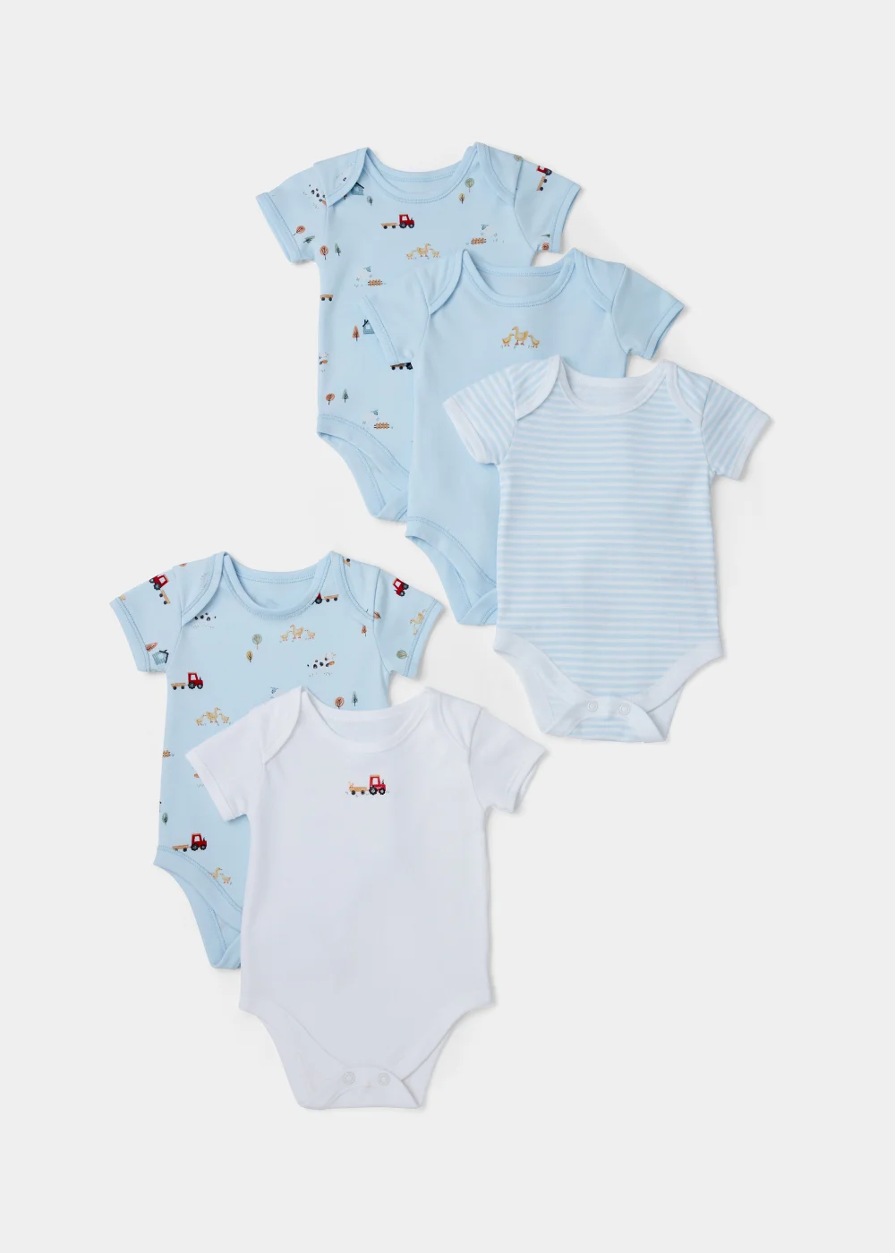 Baby Blue Farm Print Bodysuits (Newborn-23mths) - Newborn Image 1