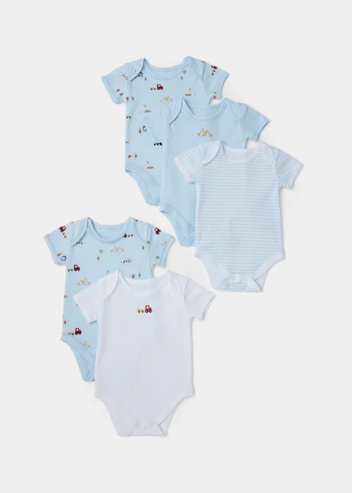 Baby Blue Farm Print Bodysuits (Newborn-23mths) - Newborn Image 1