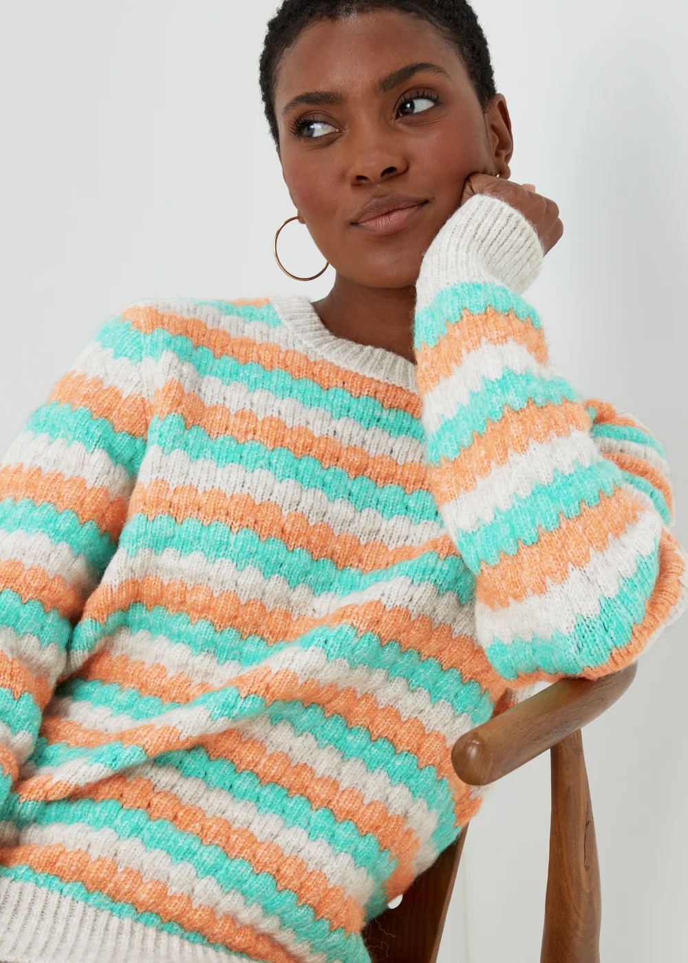 Multicoloured Stripe Jumper - XS Image 4