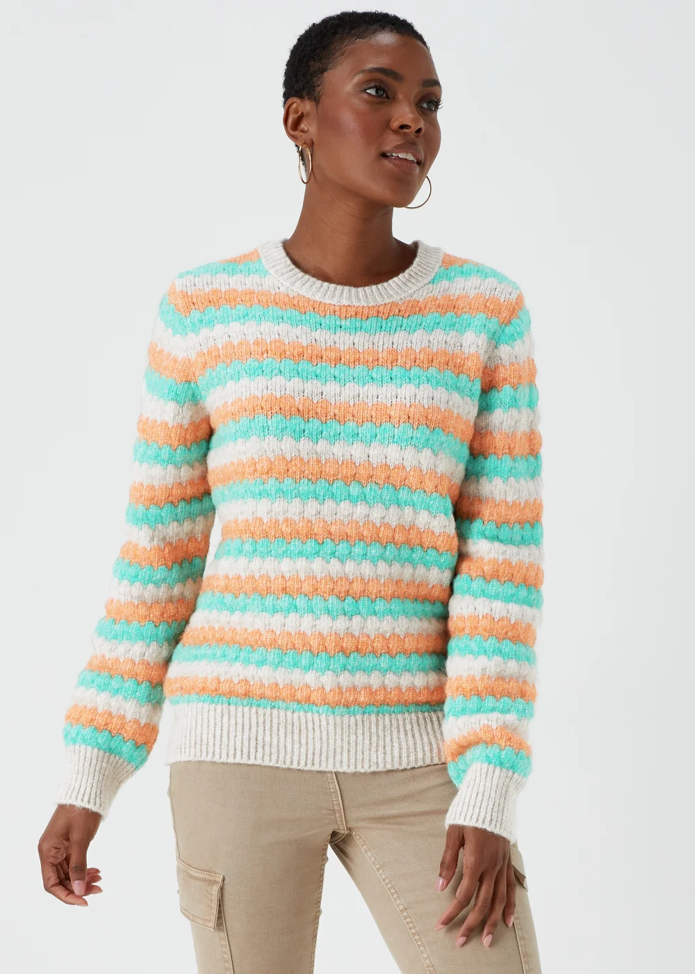 Multicoloured Stripe Jumper - XS Image 1