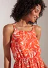Orange Floral High Apex Midi Cami Dress - 8 Image 3