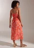 Orange Floral High Apex Midi Cami Dress - 8 Image 2