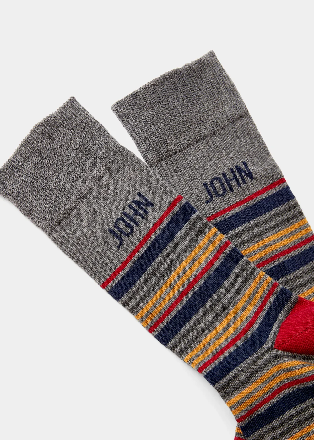 Multicoloured John Name Socks - Sizes 6 - 8.5 Image 2