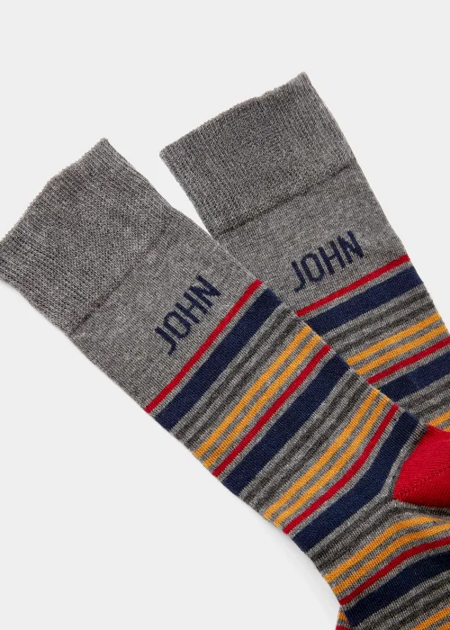 Multicoloured John Name Socks - Sizes 6 - 8.5 Image 2
