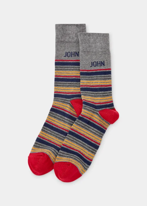 Multicoloured John Name Socks - Sizes 6 - 8.5 Image 1