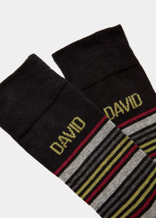 Multicoloured David Name Socks - 6-8.5 Image 2