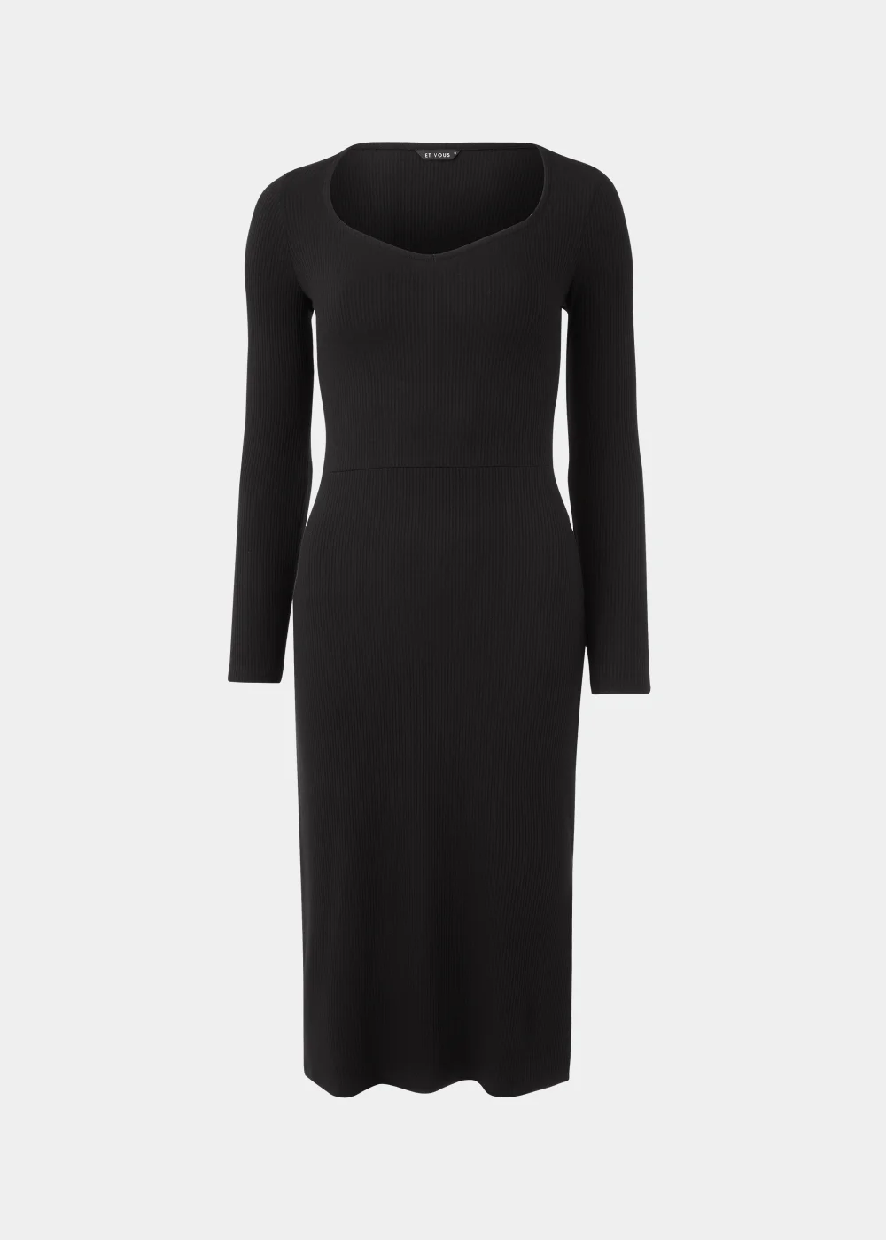 Et Vous Black Ribbed Midi Dress - 8 Image 5