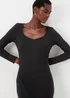 Et Vous Black Ribbed Midi Dress - 8 Image 3