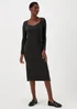 Et Vous Black Ribbed Midi Dress - 8 Image 1