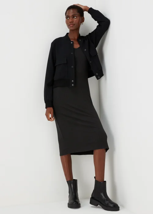 Et Vous Black Ribbed Midi Dress - 8 Image 4