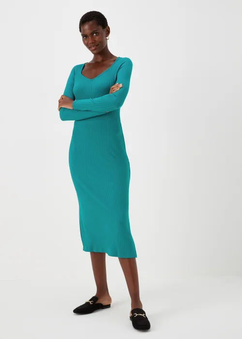 Et Vous Green Ribbed Dress - 8 Image 1