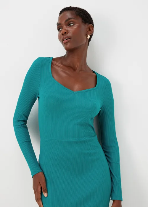 Et Vous Green Ribbed Dress - 8 Image 3