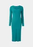 Et Vous Green Ribbed Dress - 8 Image 5