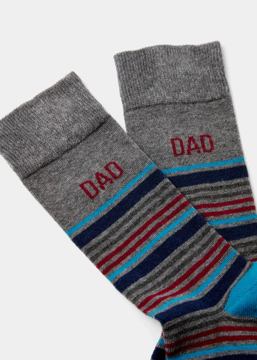 Multicoloured Stripe Dad Socks - Sizes 6 - 8.5 Image 2