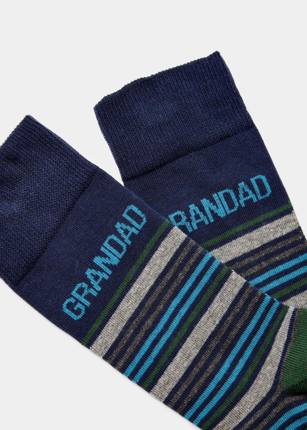 Multicoloured Stripe Grandad Socks - Sizes 6 - 8.5 Image 2