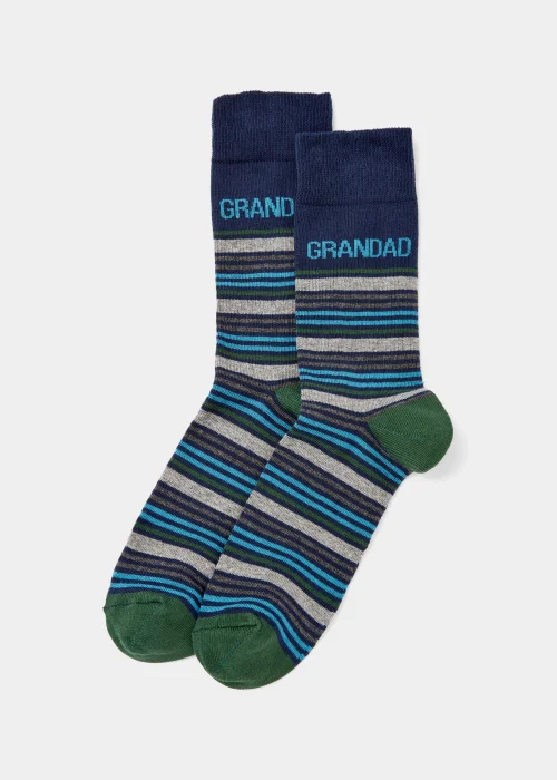 Multicoloured Stripe Grandad Socks - Sizes 6 - 8.5 Image 1
