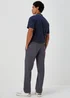 Charcoal Straight Fit Stretch Chinos - 30 Waist Regular Image 2