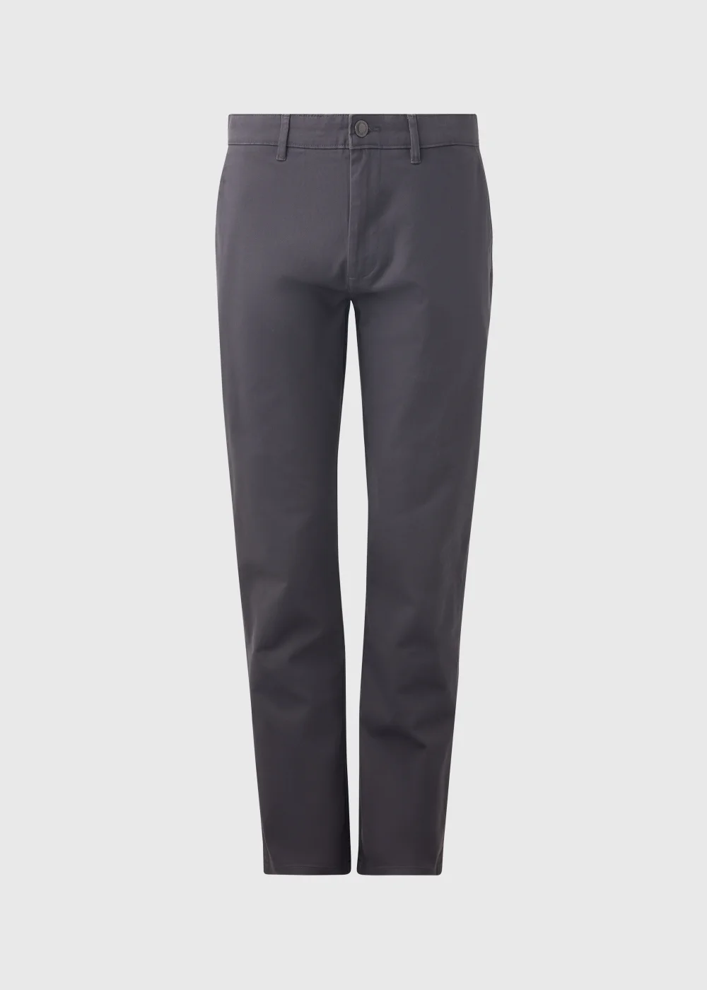 Charcoal Straight Fit Stretch Chinos - 30 Waist Regular Image 5
