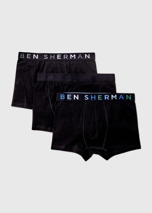 Ben Sherman 3 Pack Black Trunks - Small Image 1