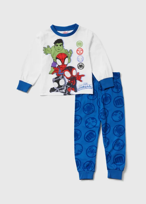Kids Blue & White Marvel Spidey Friends Pyjama Set (18mths-6yrs) - Age 18 - 23 Months Image 1