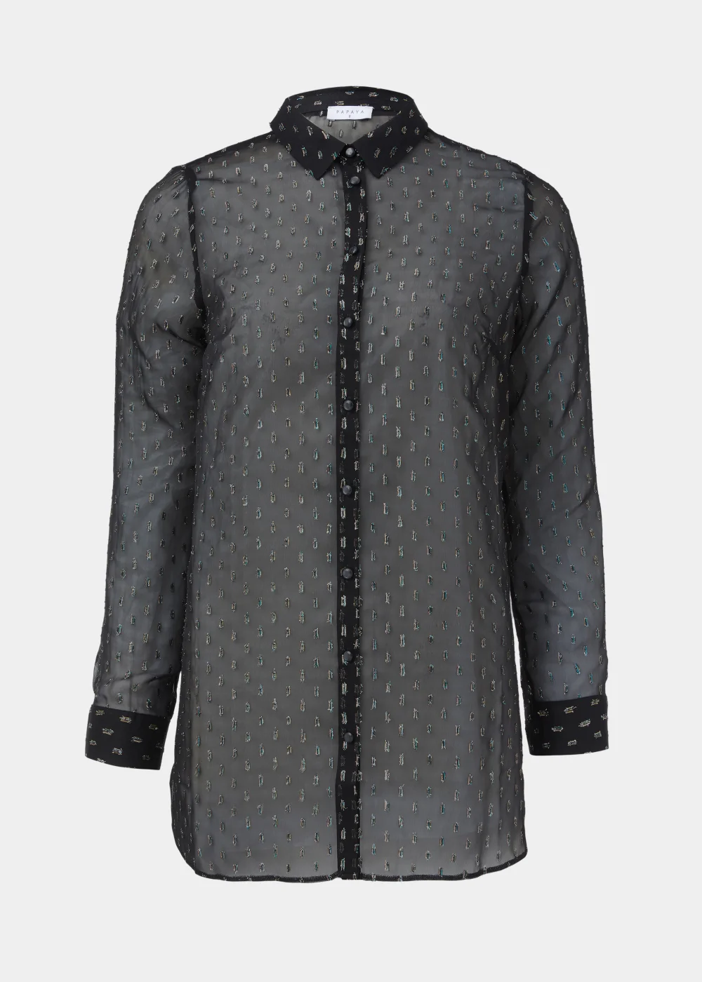 Black Glitter Longline Blouse - 8 Image 5
