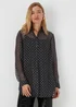 Black Glitter Longline Blouse - 8 Image 1