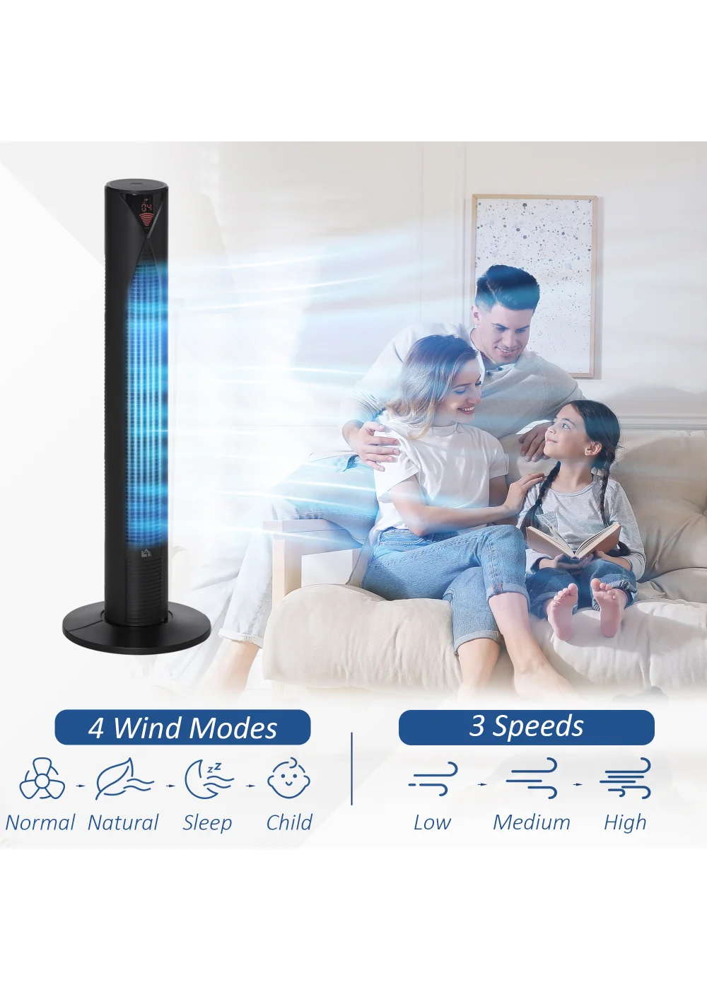 HOMCOM Electric Fan - One Size Image 4