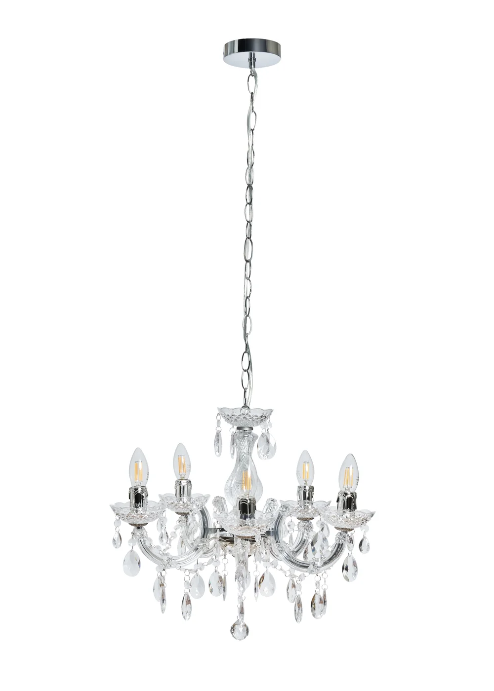 Inlight Charlotte Chrome 5LT Ceiling Fitting (145cm x 45cm x 45cm) - One Size Image 4