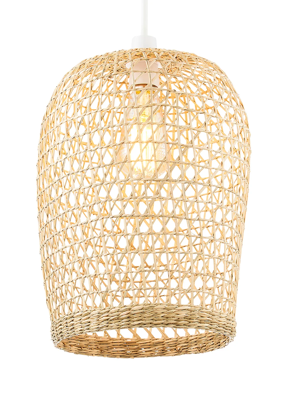 BHS Woven Natural Rattan Easy Fit Shade (34cm x 25cm x 25cm) - One Size Image 3