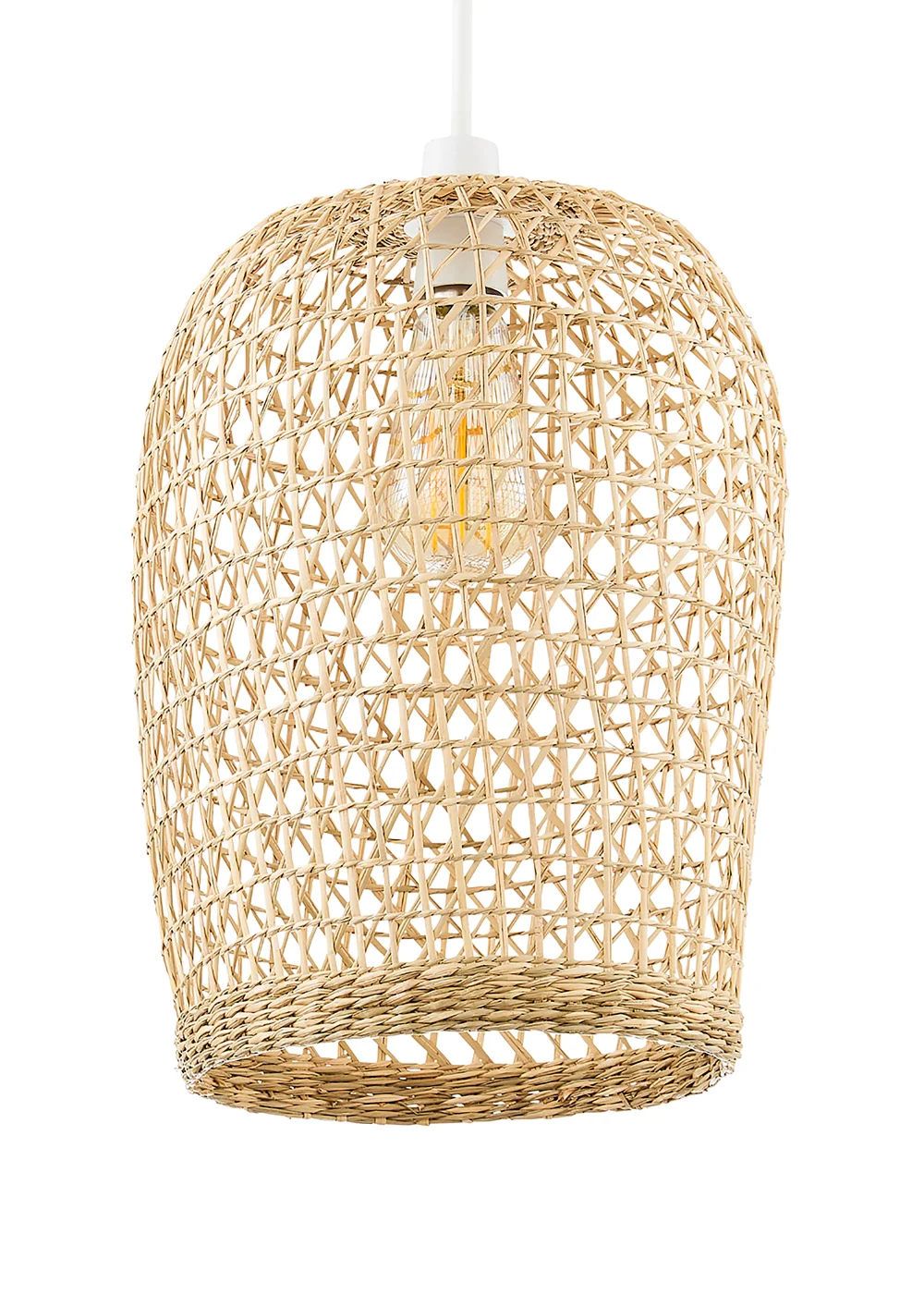 BHS Woven Natural Rattan Easy Fit Shade (34cm x 25cm x 25cm) - One Size Image 4