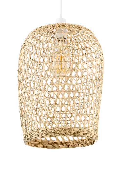BHS Woven Natural Rattan Easy Fit Shade (34cm x 25cm x 25cm) - One Size Image 4