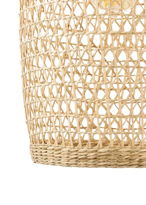 BHS Woven Natural Rattan Easy Fit Shade (34cm x 25cm x 25cm) - One Size Image 5