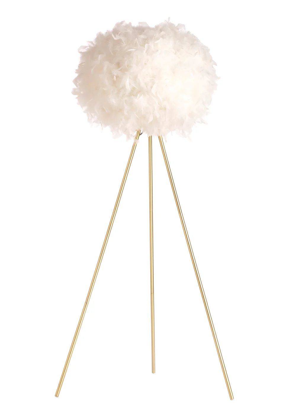 BHS Plume Satin Brass Feather Tripod Floor Lamp (147cm x 46cm x 46cm) - One Size Image 5