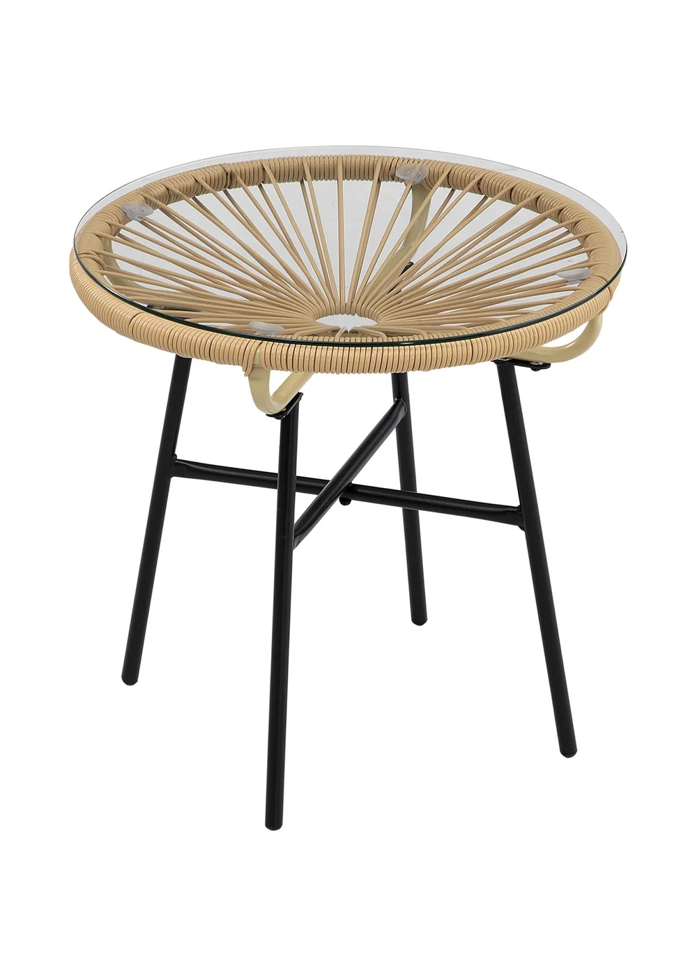 Outsunny Rattan Side Table - One Size Image 2