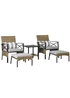 Outsunny 5 piece Rattan Garden Furniture Set with Chair, Footstool and Table, Grey - No Size Image 2