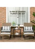 Outsunny 5 piece Rattan Garden Furniture Set with Chair, Footstool and Table, Grey - No Size Image 4