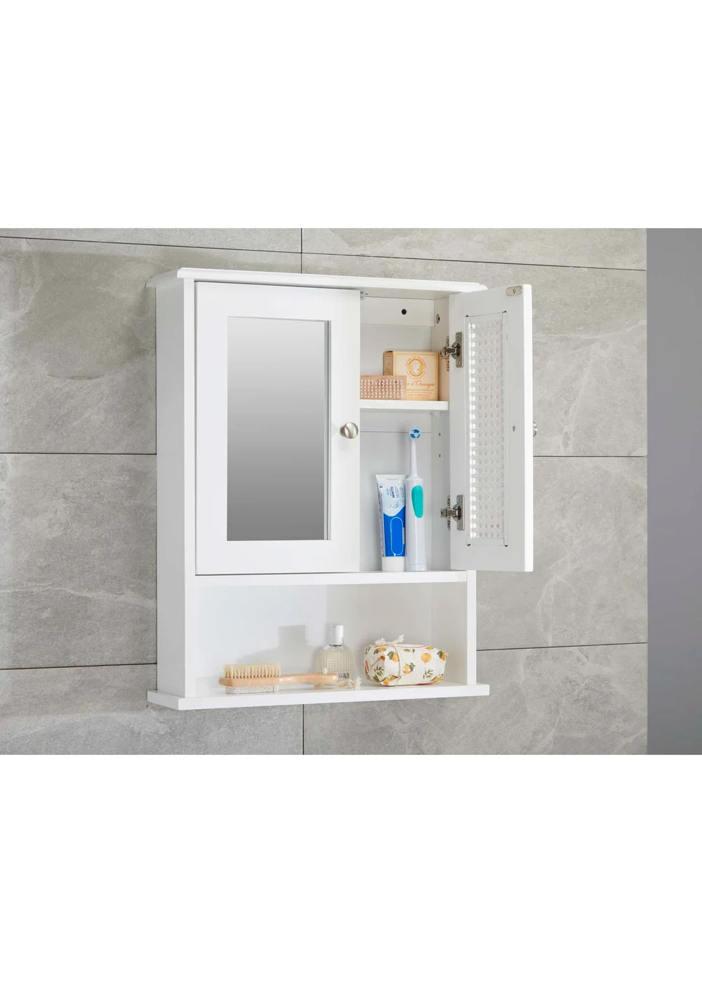 Lloyd Pascal Raffia Double Door Wall Cabinet White - One Size Image 2