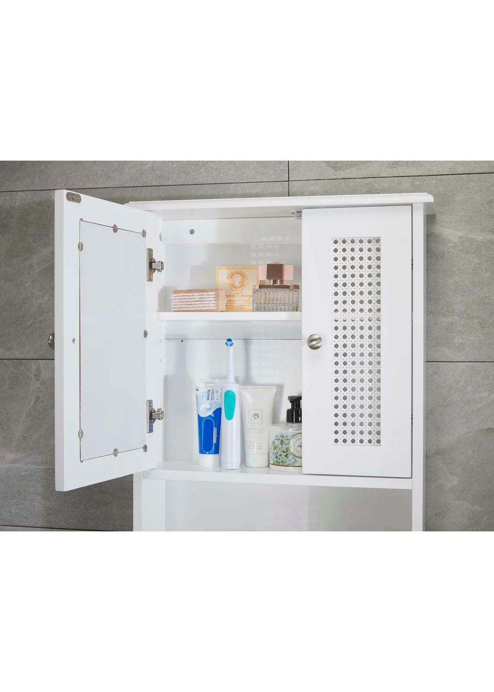 Lloyd Pascal Raffia Double Door Wall Cabinet White - One Size Image 5