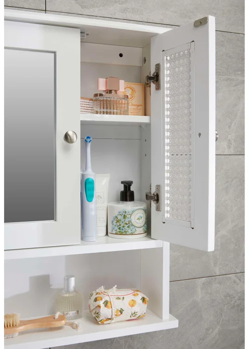 Lloyd Pascal Raffia Double Door Wall Cabinet White - One Size Image 4