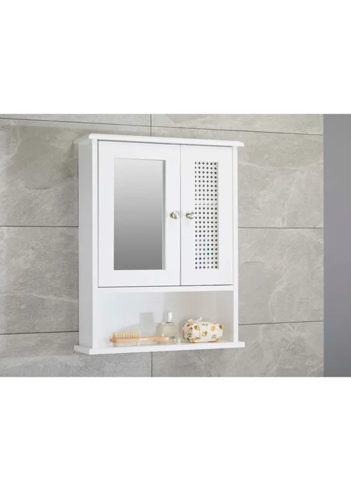 Lloyd Pascal Raffia Double Door Wall Cabinet White - One Size Image 1