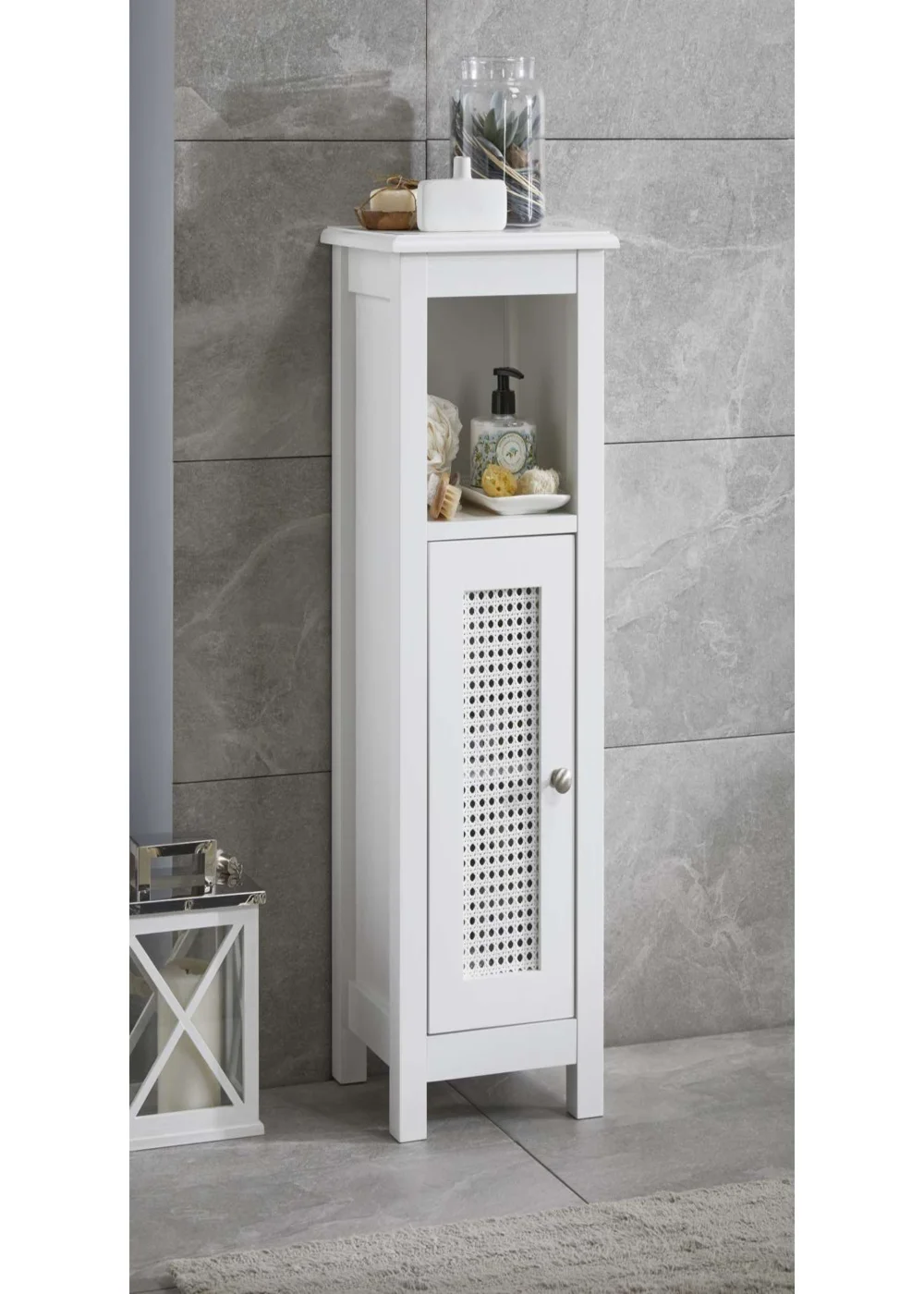 Lloyd Pascal Raffia Single Door Cabinet White - One Size Image 3