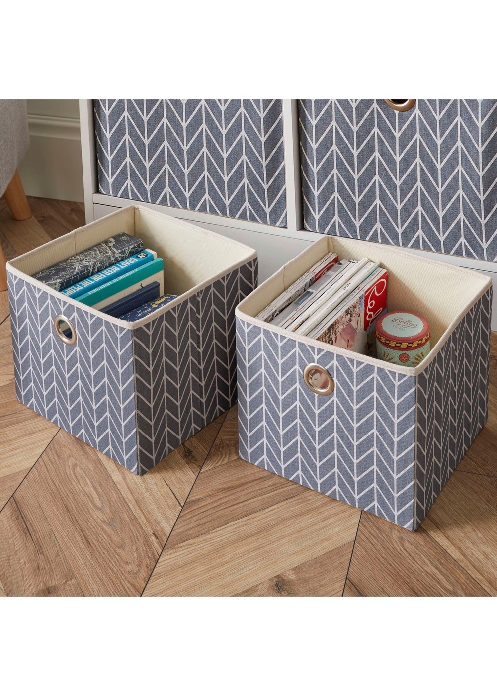 Lloyd Pascal Jazz Chevron 4 Cube Storage Unit (65cm x 63cm x 30cm) - One Size Image 3
