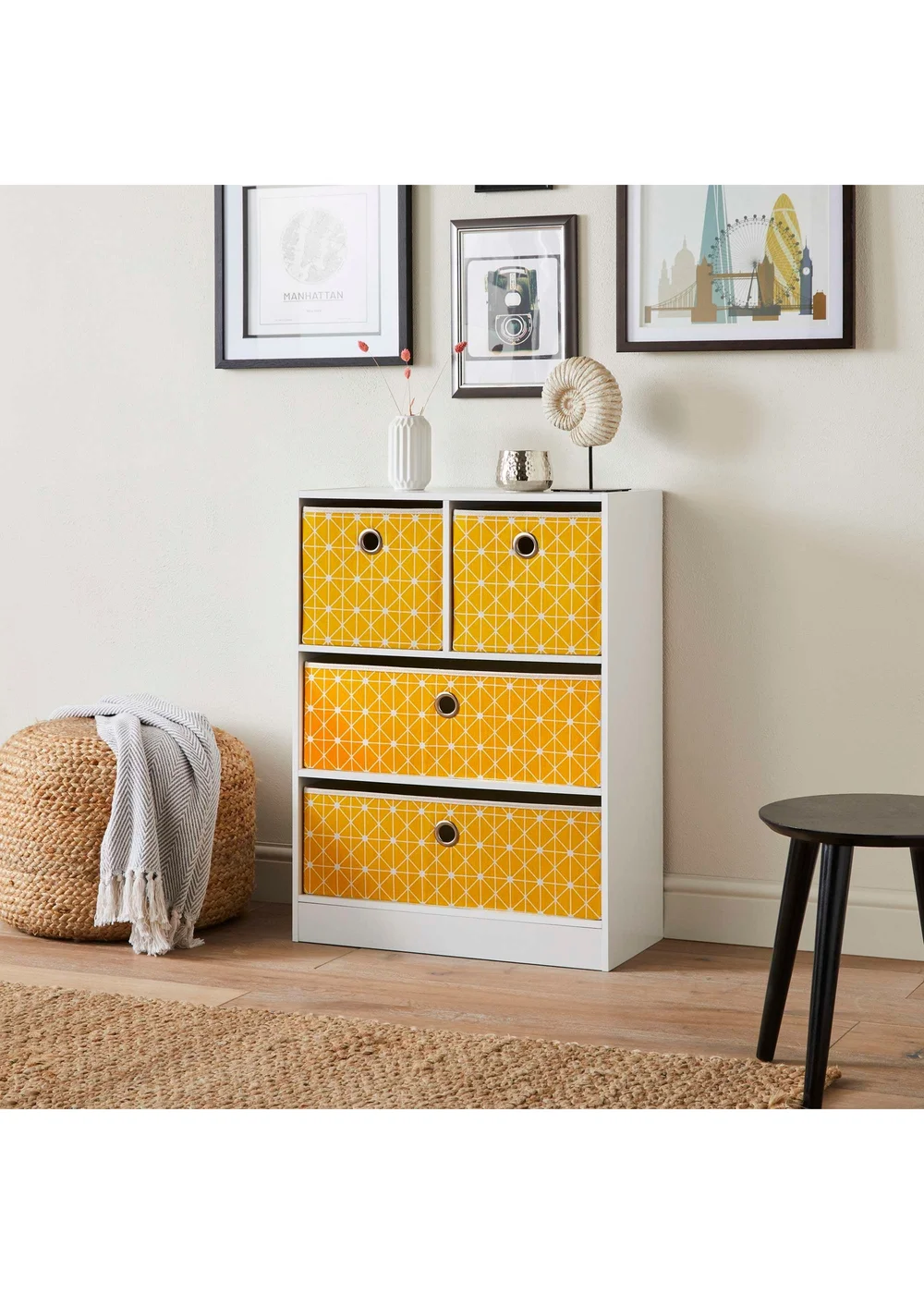 Lloyd Pascal Jazz Geometric 2+2 Storage Unit (83cm x 63cm x 30cm) - One Size Image 1