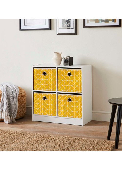 Lloyd Pascal Jazz Geometric 4 Cube Storage Unit (65cm x 63cm x 30cm) - One Size Image 4