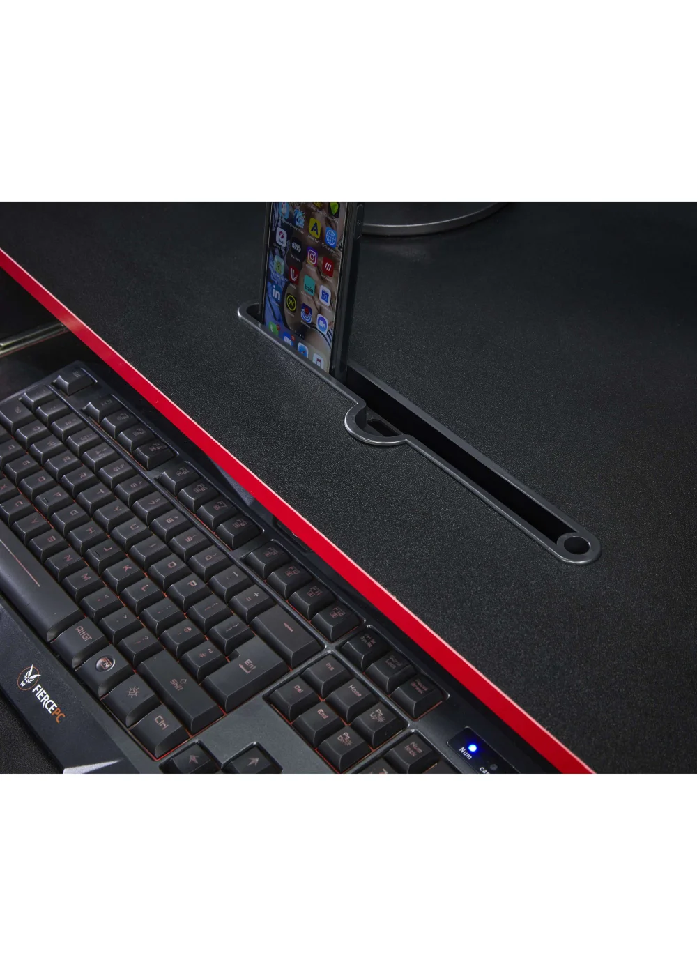 Lloyd Pascal Holywell Gaming Desk in Black and Red - One Size Image 3