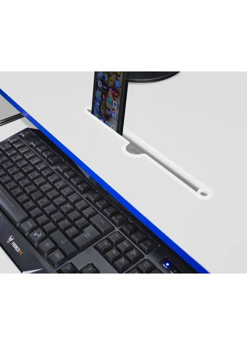 Lloyd Pascal Holywell Gaming Desk in White and Blue - One Size Image 4