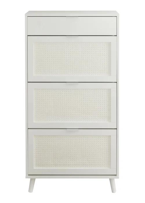 Lloyd Pascal Raffia Shoe Cabinet White - One Size Image 1