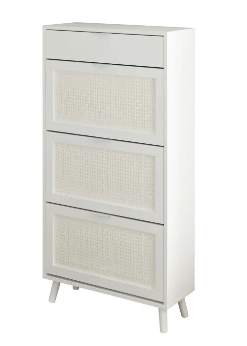 Lloyd Pascal Raffia Shoe Cabinet White - One Size Image 5