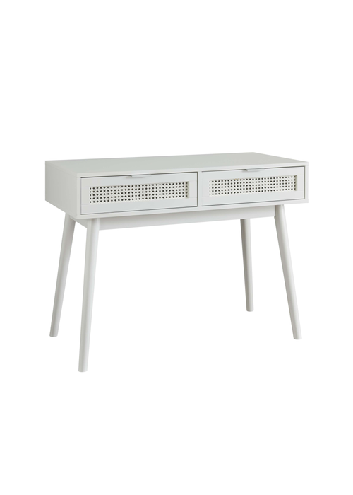 Lloyd Pascal Raffia Desk with 2 Drawers White - One Size Image 2