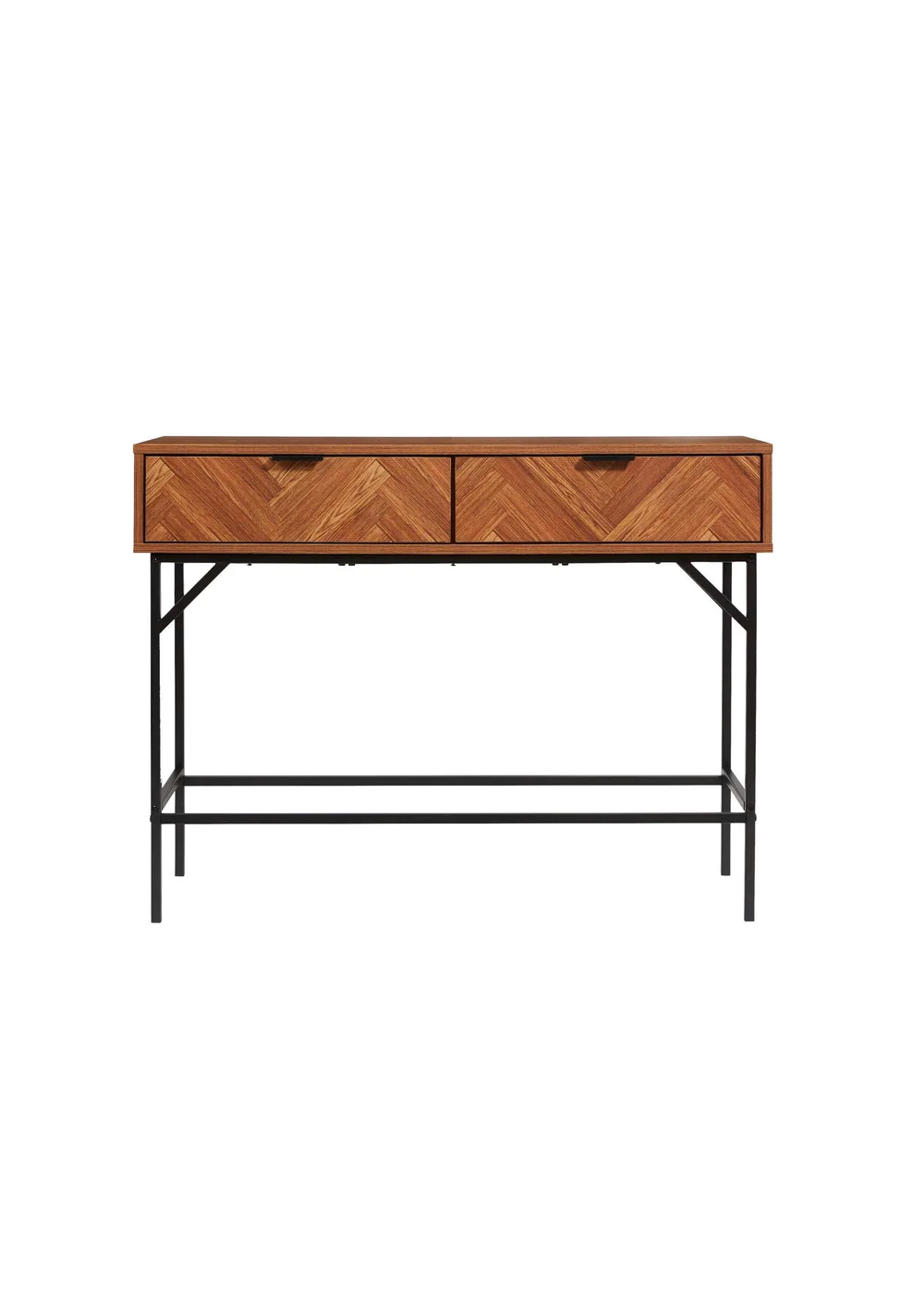 Lloyd Pascal Caprio 2 Drawer Console Table with Metal Legs (75cm x 100cm x 30cm) - One Size Image 4